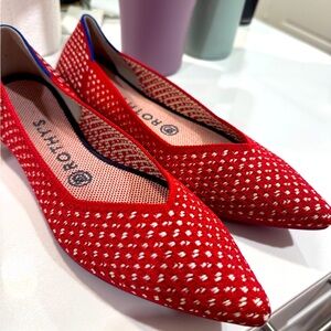 Rothy’s Apple Honeycomb The Pointed Women’s Size 9 Slip On Ballet Flats